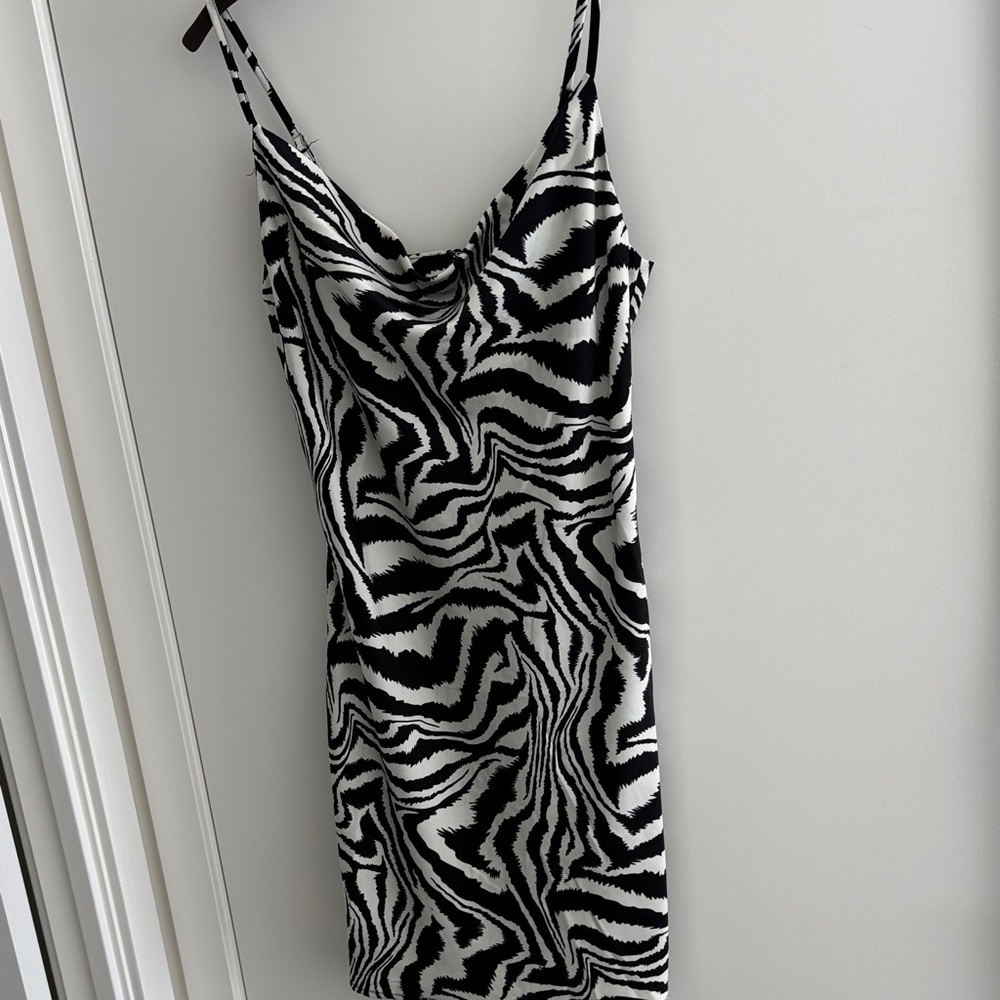 Chic Zebra Print Mini Dress